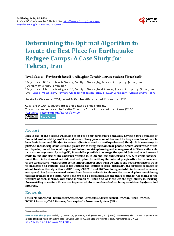 (PDF) Determining the Optimal Algorithm to Locate the Best Place for ...