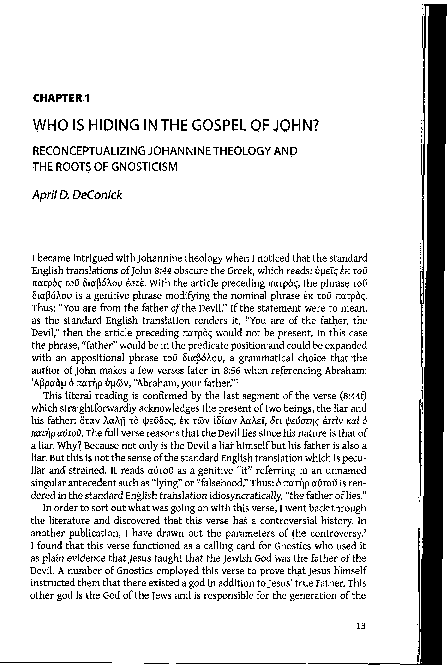 (PDF) Who is Hiding in the Gospel of John? Reconceptualizing Johannine ...