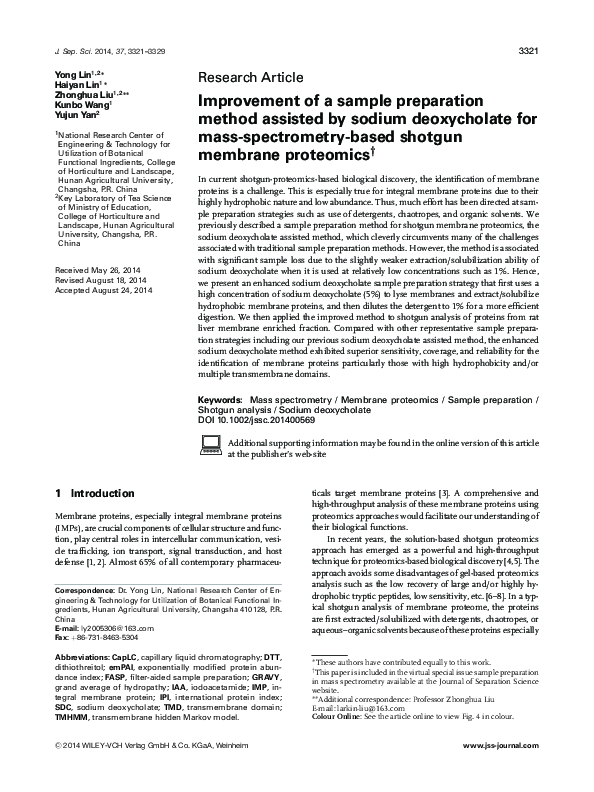 (PDF) Improvement of a sample preparation method assisted by sodium ...