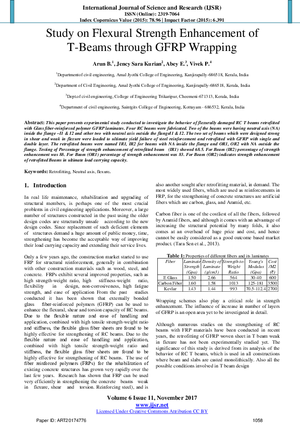 (PDF) Study on Flexural Strength Enhancement of T-Beams through GFRP ...