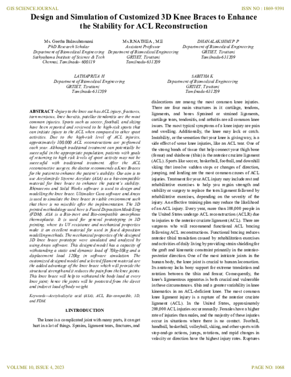 (PDF) Design and Simulation of Customized 3D Knee Braces to Enhance the ...