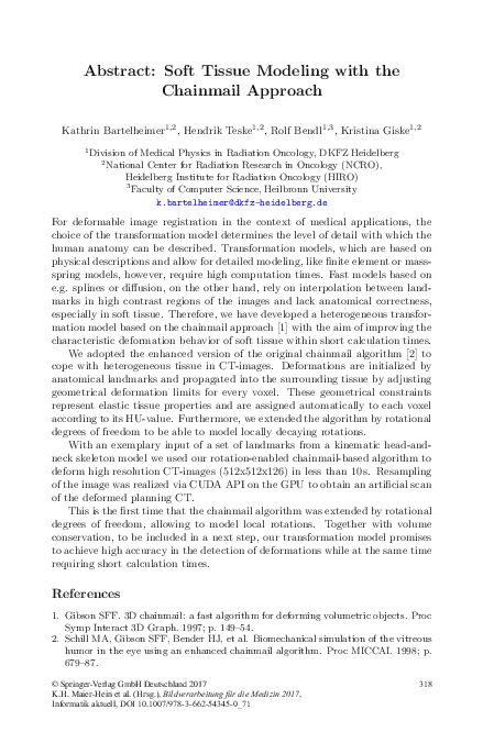 (PDF) Abstract: Soft Tissue Modeling with the Chainmail Approach