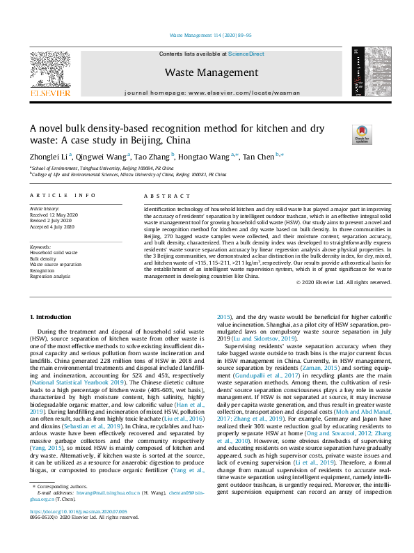 (PDF) A novel bulk density-based recognition method for kitchen and dry ...