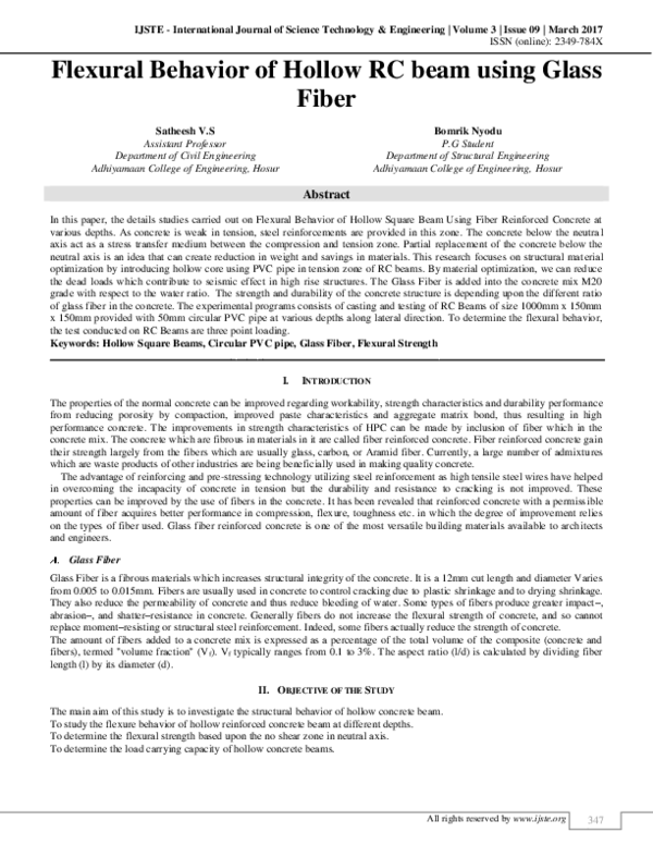 (PDF) Flexural Behavior of Hollow RC beam using Glass Fiber