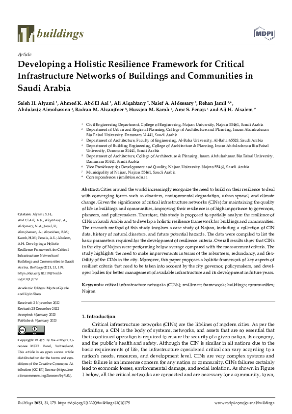 (PDF) Developing a Holistic Resilience Framework for Critical ...
