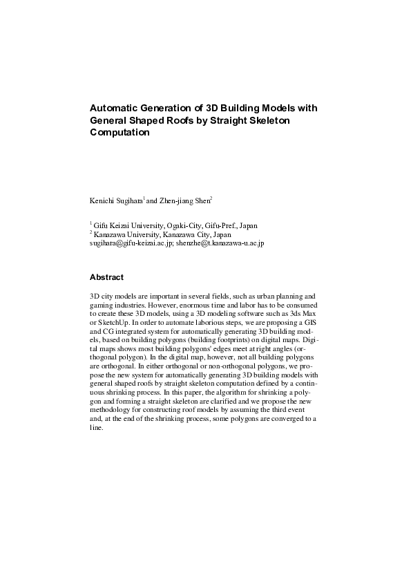 (PDF) Automatic Generation of 3D Building Models with General Shaped ...