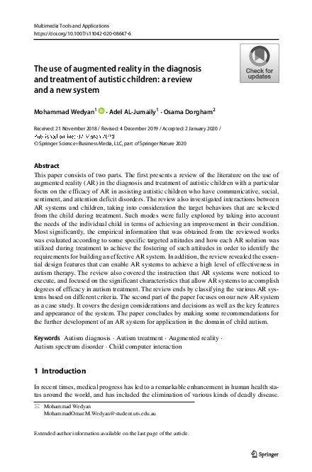 (PDF) The use of augmented reality in the diagnosis and treatment of ...