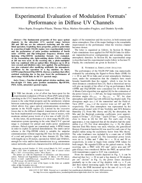 (PDF) Experimental Evaluation of Modulation Formats’ Performance in ...