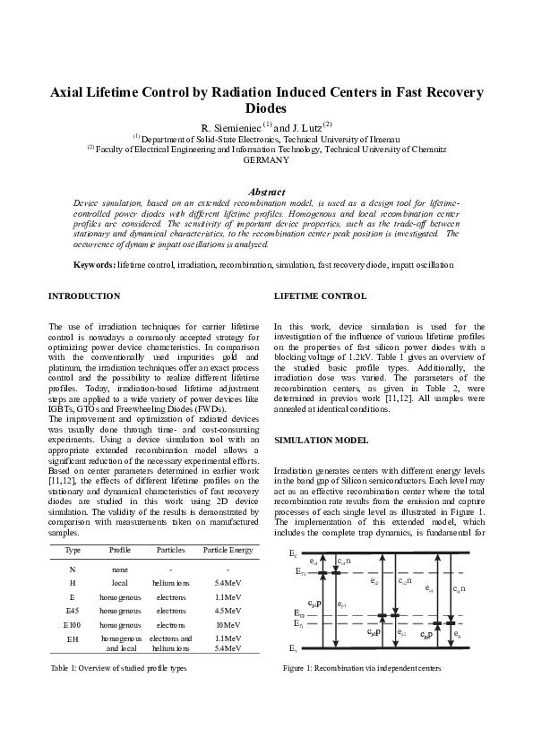 (PDF) Possibilities and limits of axial lifetime control by radiation ...