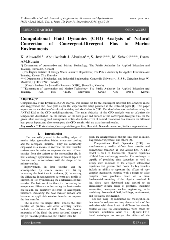 (PDF) Computational Fluid Dynamics (CFD) Analysis of Natural Convection ...