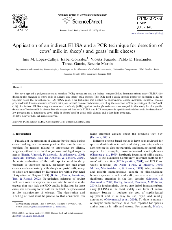 (PDF) Application of an indirect ELISA and a PCR technique for ...