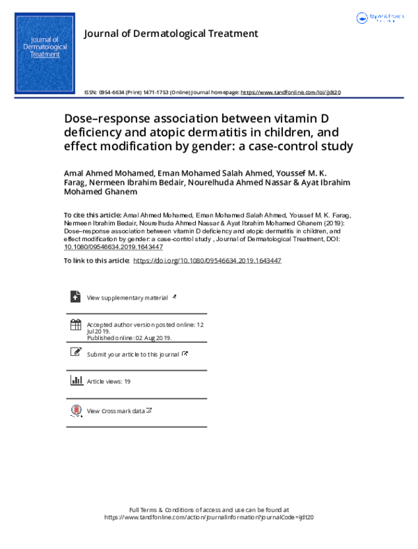 (PDF) Doseresponse association between vitamin D deficiency and atopic