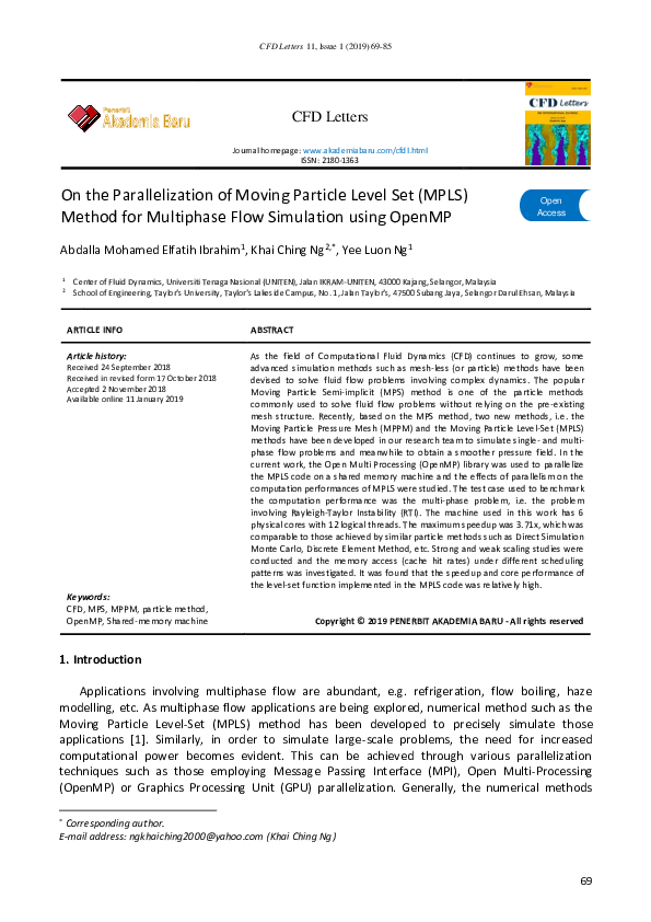 (PDF) On the parallelization of moving particle level set (MPLS) method ...