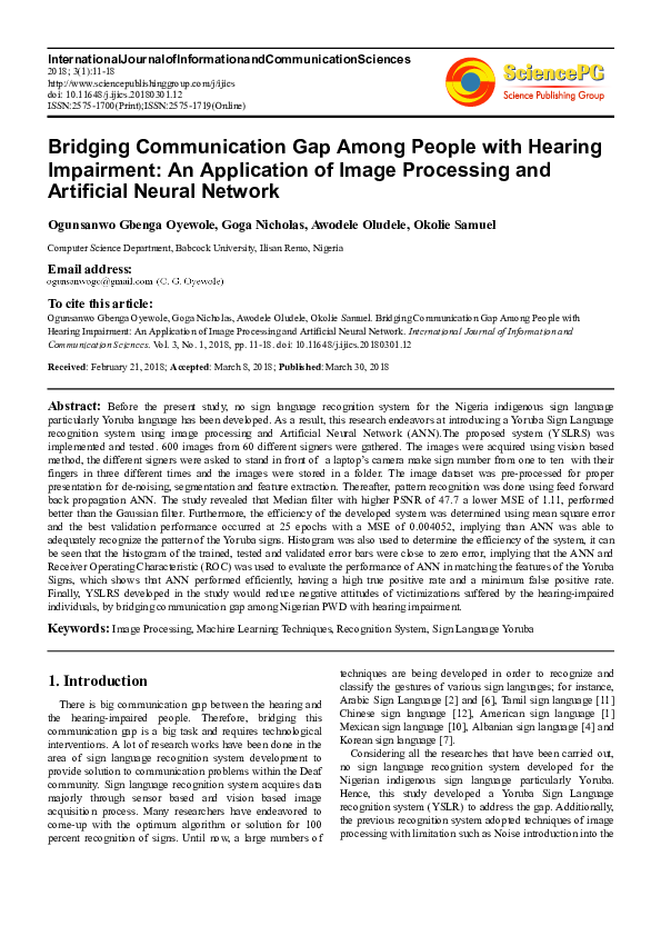 (PDF) Bridging Communication Gap Among People with Hearing Impairment ...