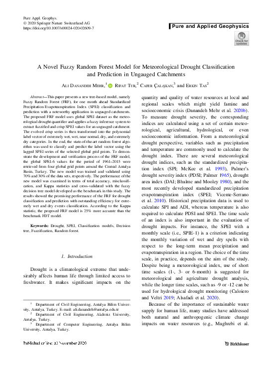 (PDF) A Novel Fuzzy Random Forest Model for Meteorological Drought ...