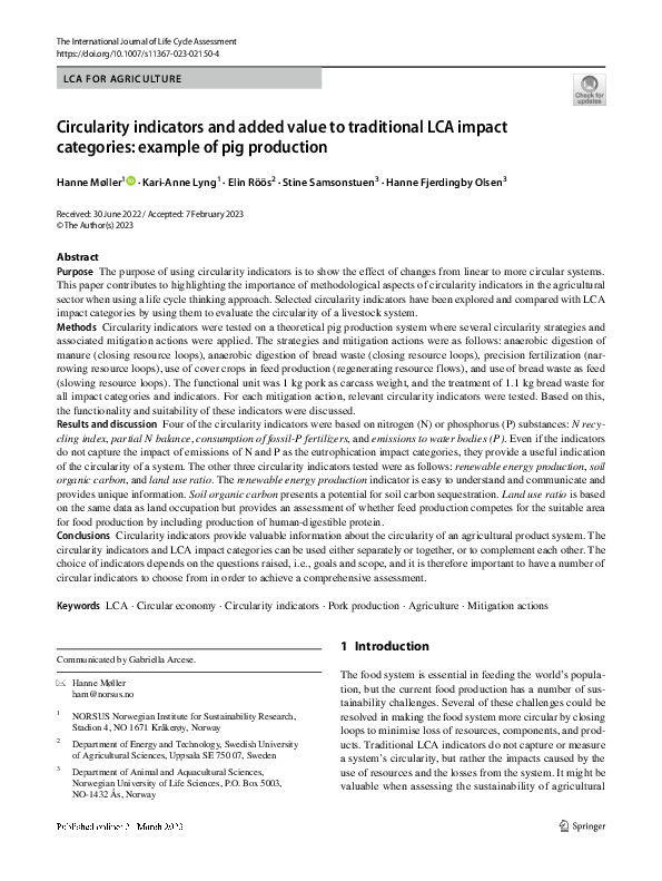 (PDF) Circularity indicators and added value to traditional LCA impact ...