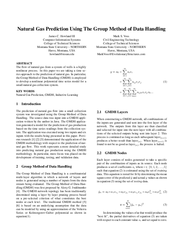 (PDF) Natural Gas Prediction Using The Group Method of Data Handling
