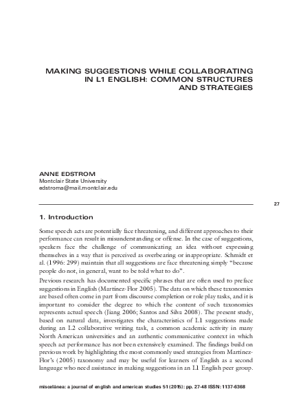 (PDF) Making suggestions during a collaborative writing task