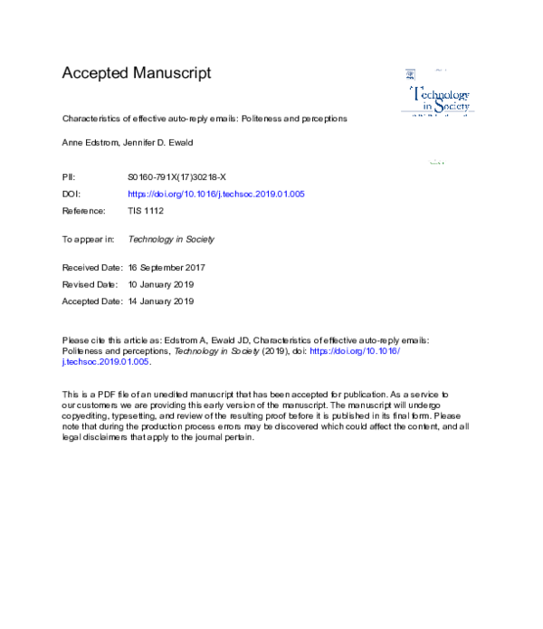 (PDF) Characteristics of effective auto-reply emails: Politeness and ...