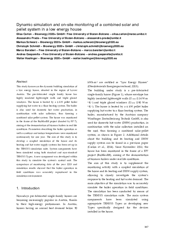 (PDF) Dynamic simulation and on-site monitoring of a combined solar and ...