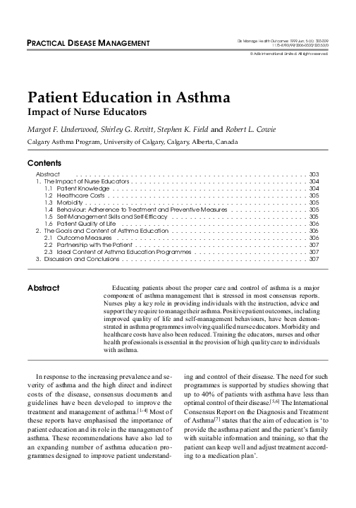(PDF) Patient Education in Asthma Margot Underwood Academia.edu