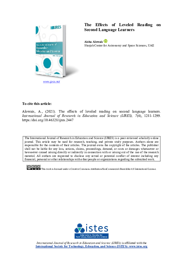 (PDF) The Effects of Leveled Reading on Second Language Learners