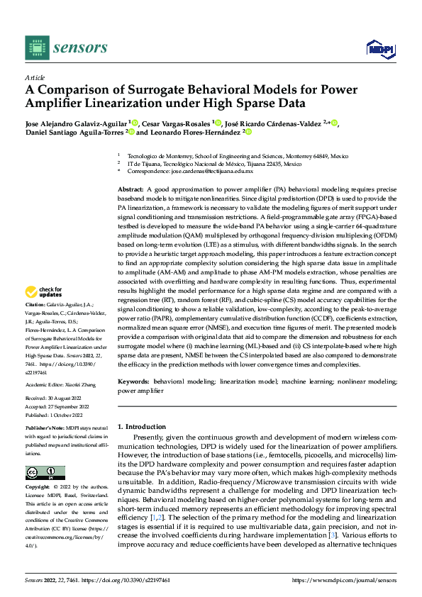 (PDF) A Comparison of Surrogate Behavioral Models for Power Amplifier ...