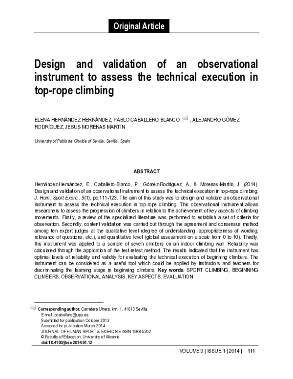 (PDF) Design and validation of an observational instrument to assess ...