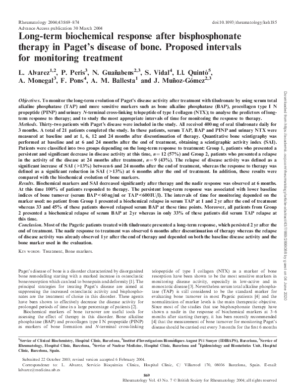 (PDF) Long-term biochemical response after bisphosphonate therapy in ...