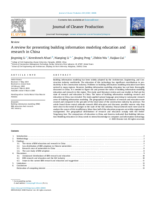 (PDF) A review for presenting building information modeling education ...