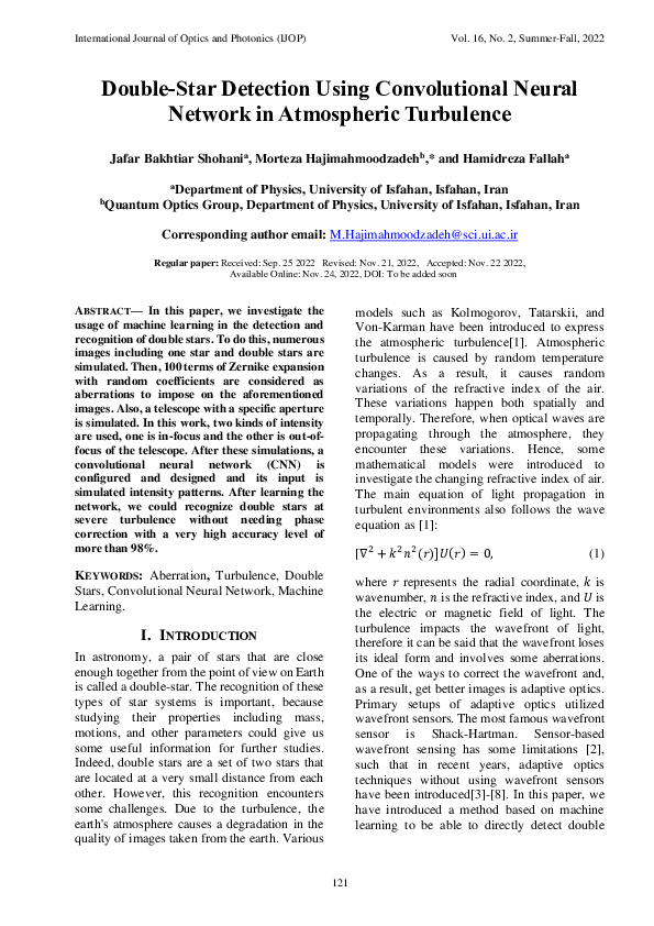 (PDF) DoubleStar Detection Using Convolutional Neural Network in