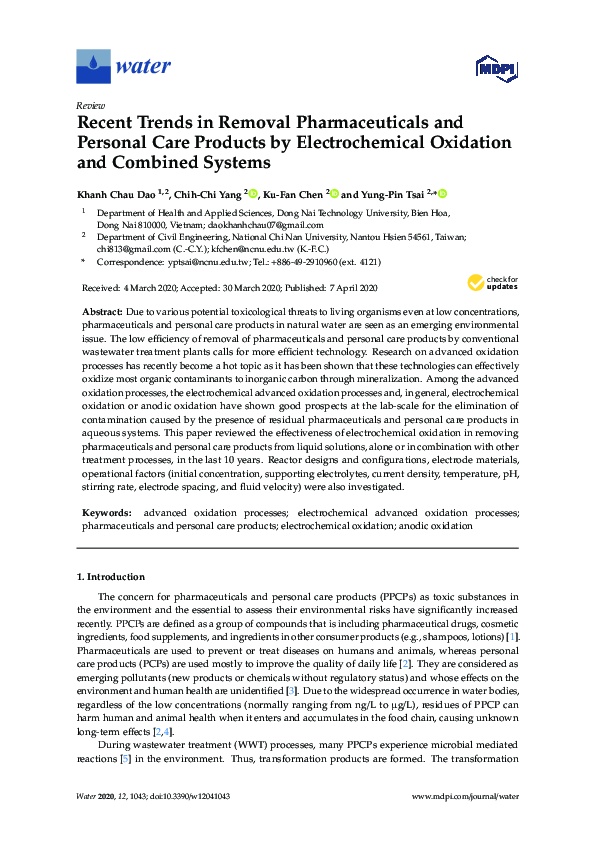 (PDF) Recent Trends in Removal Pharmaceuticals and Personal Care ...