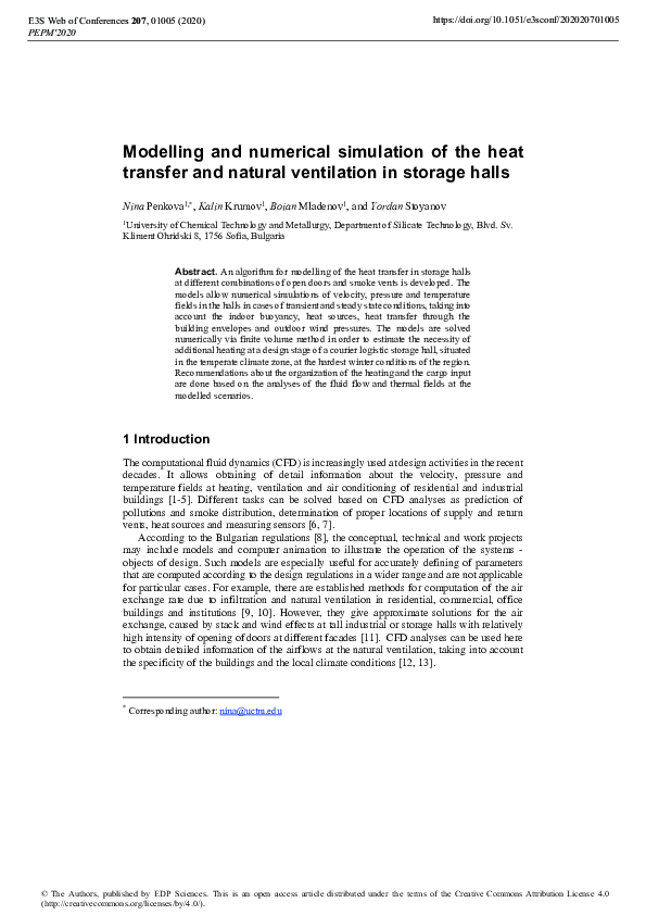 (PDF) Modelling and numerical simulation of the heat transfer and ...