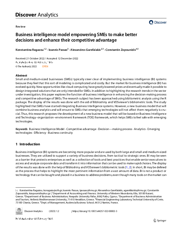 (PDF) Business intelligence model empowering SMEs to make better ...