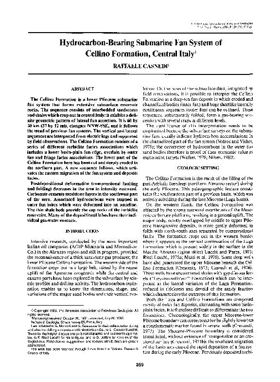 (PDF) Hydrocarbon-Bearing Submarine Fan System of Cellino Formation ...
