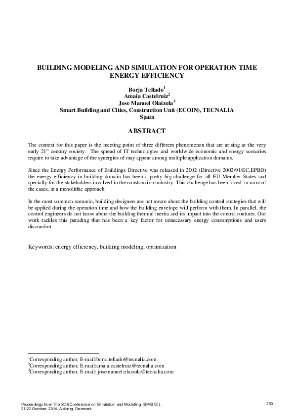 (PDF) Building Modelling and Simulation for Operation Time Energy ...