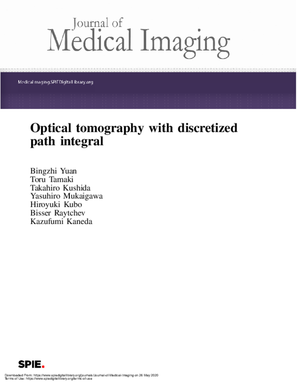(PDF) Optical tomography with discretized path integral