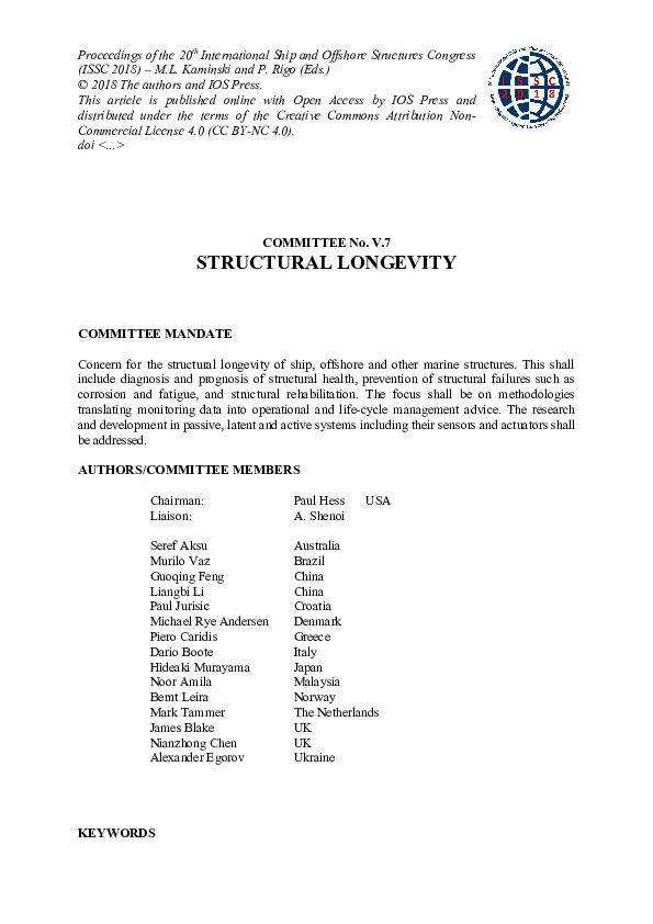 (DOC) Committee V.7: Structural Longevity