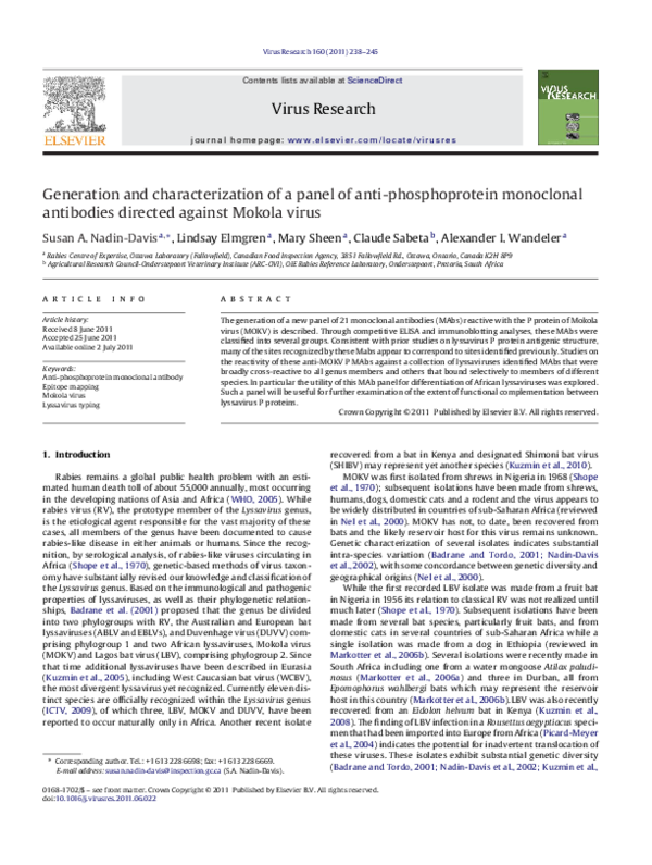 (PDF) Generation and characterization of a panel of anti-phosphoprotein ...