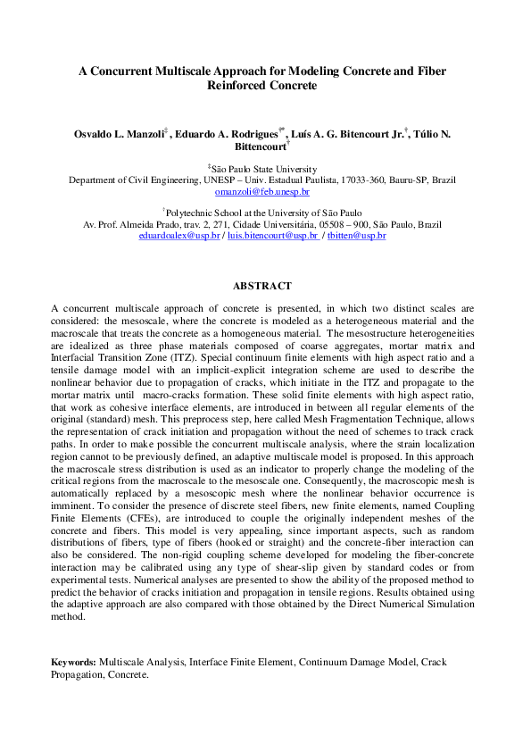 (PDF) A Concurrent Multiscale Approach for Modeling Concrete and Fiber ...