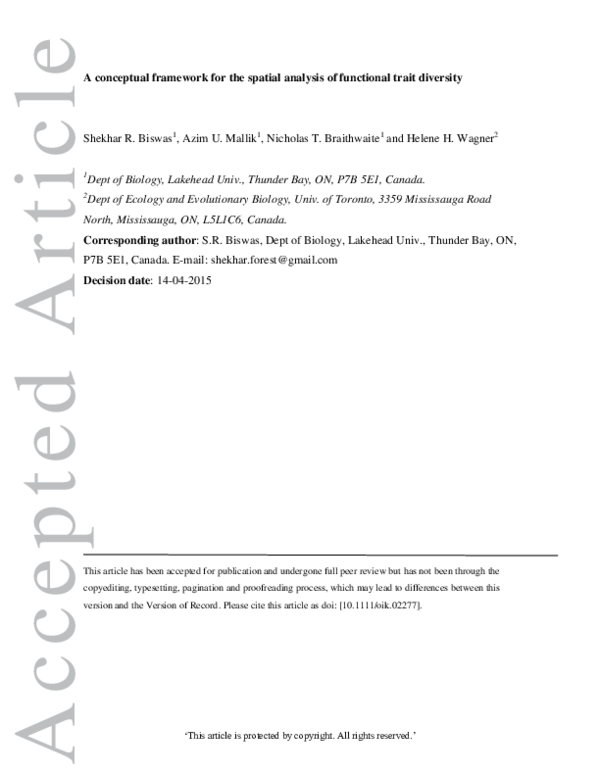 (PDF) A conceptual framework for the spatial analysis of functional ...