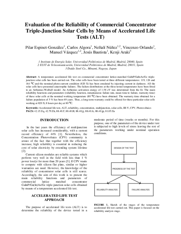 (PDF) Evaluation of the reliability of commercial concentrator triple ...