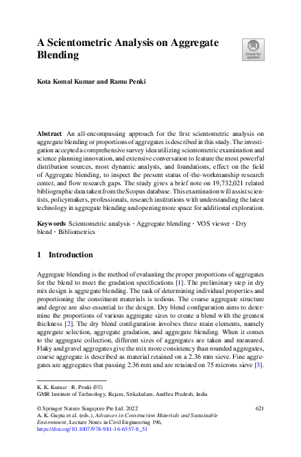 (PDF) A Scientometric Analysis on Aggregate Blending