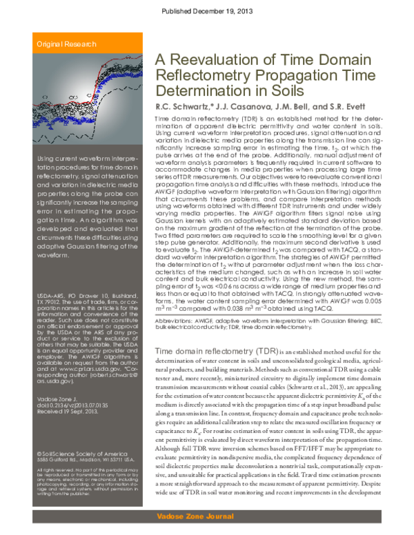 (PDF) A Reevaluation of Time Domain Reflectometry Propagation Time ...