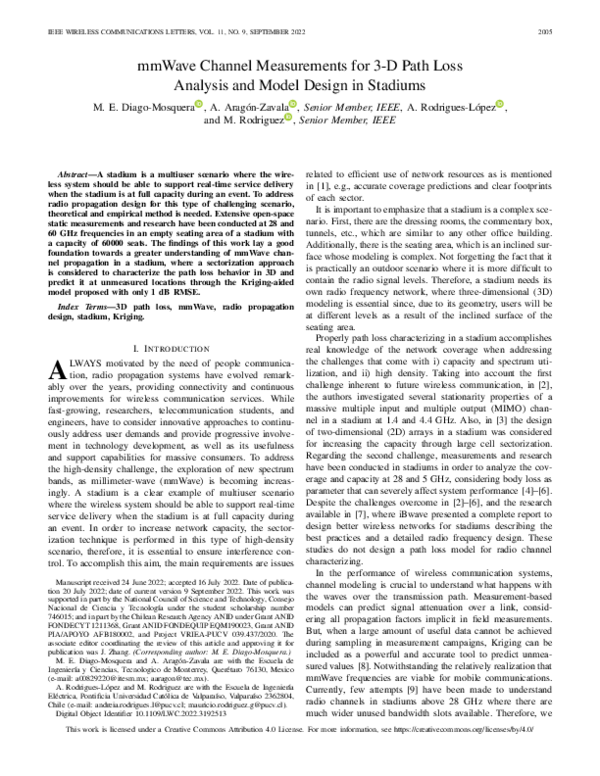 (PDF) mmWave Channel Measurements for 3-D Path Loss Analysis and Model ...