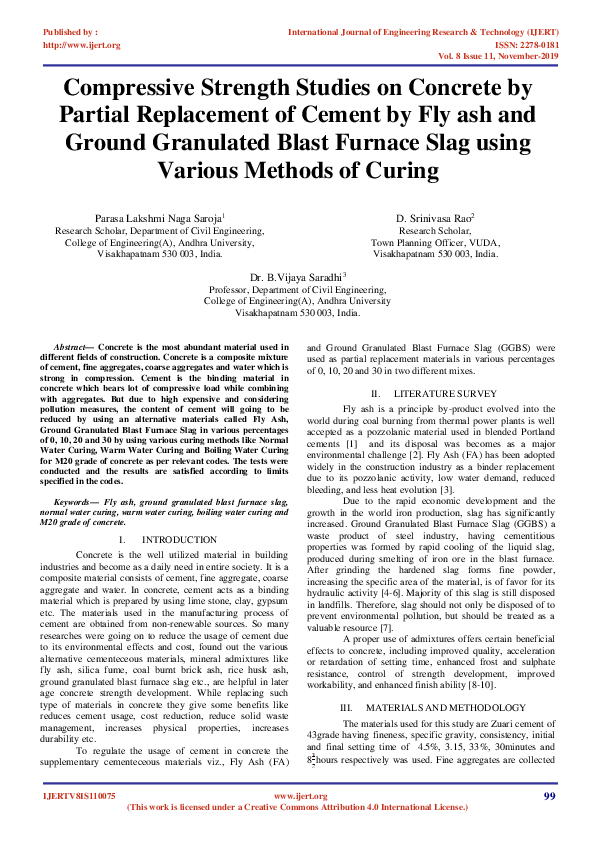 (PDF) Compressive Strength Studies on Concrete by Partial Replacement ...