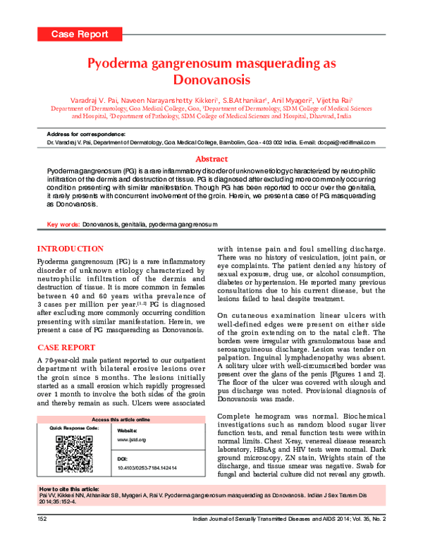 (PDF) Pyoderma gangrenosum masquerading as Donovanosis
