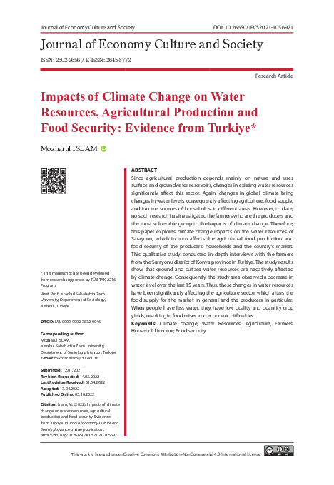 (PDF) Impacts of Climate Change on Water Resources, Agricultural ...