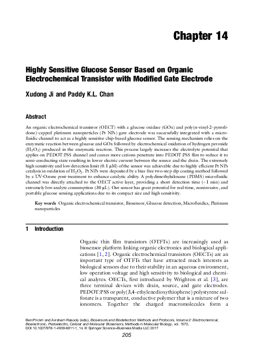 (PDF) Highly Sensitive Glucose Sensor Based on Organic Electrochemical ...