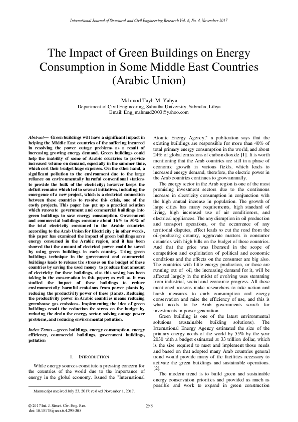 (PDF) The Impact of Green Buildings on Energy Consumption in Some ...